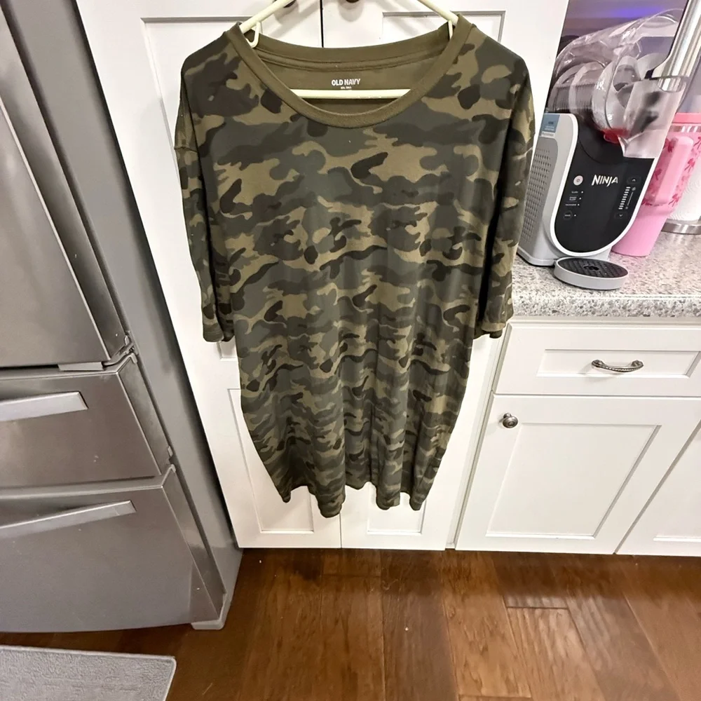 Old Navy Olive Green Camo Tunic Top